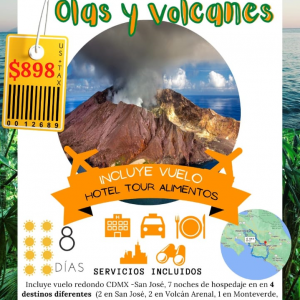 Costa Rica en 8 dias Olas y Volcanes